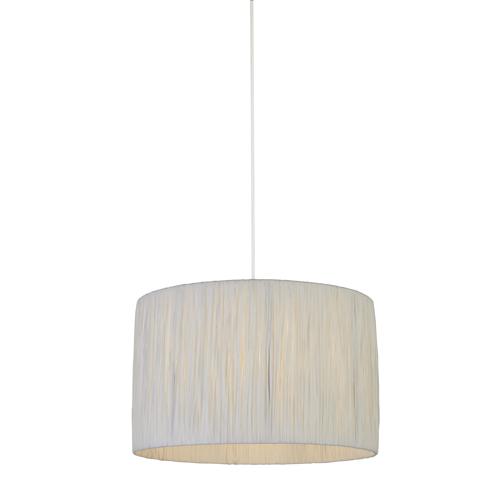 Raffia Drum Shade 35CM - White