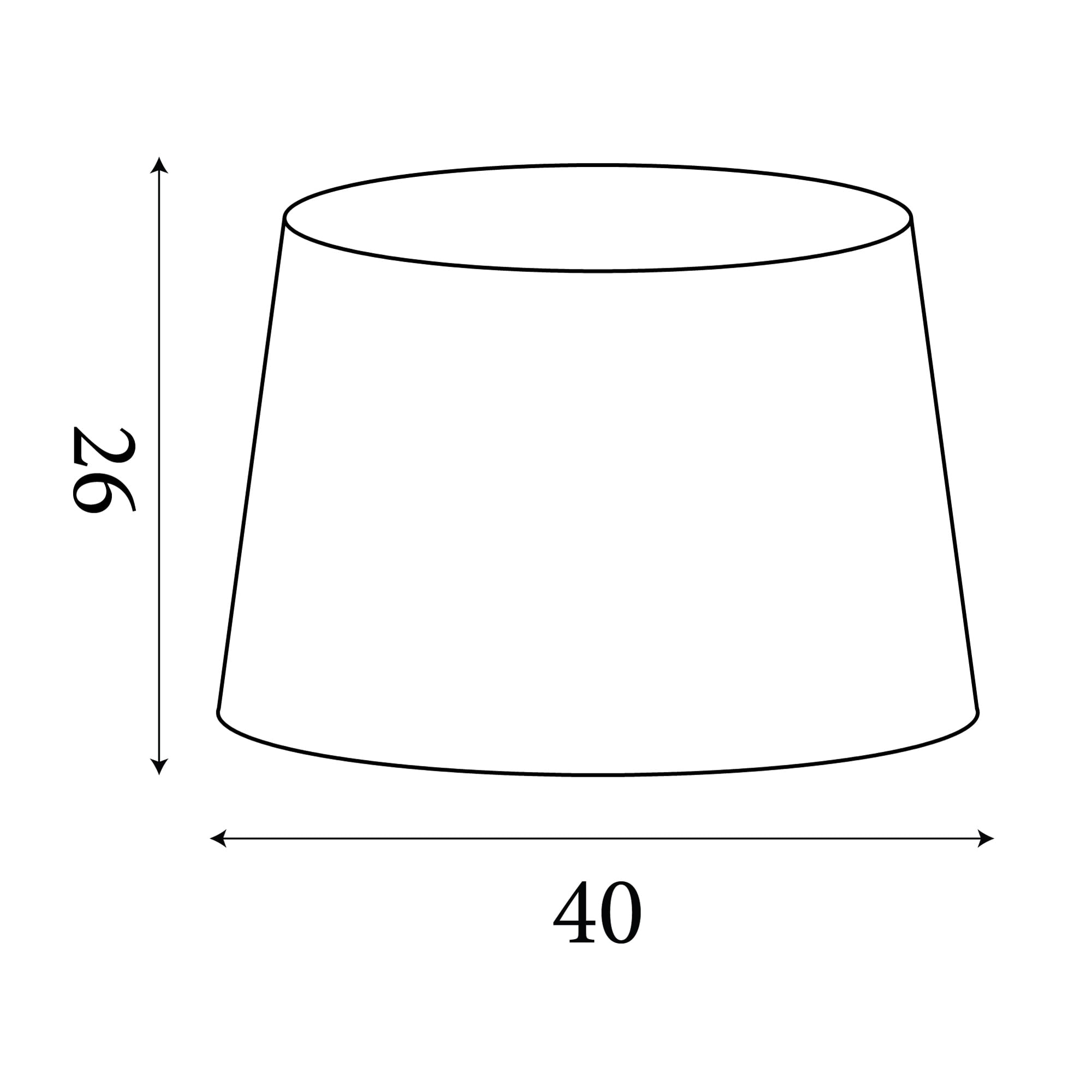 TC TAPERED SHADE 40CM WHITE