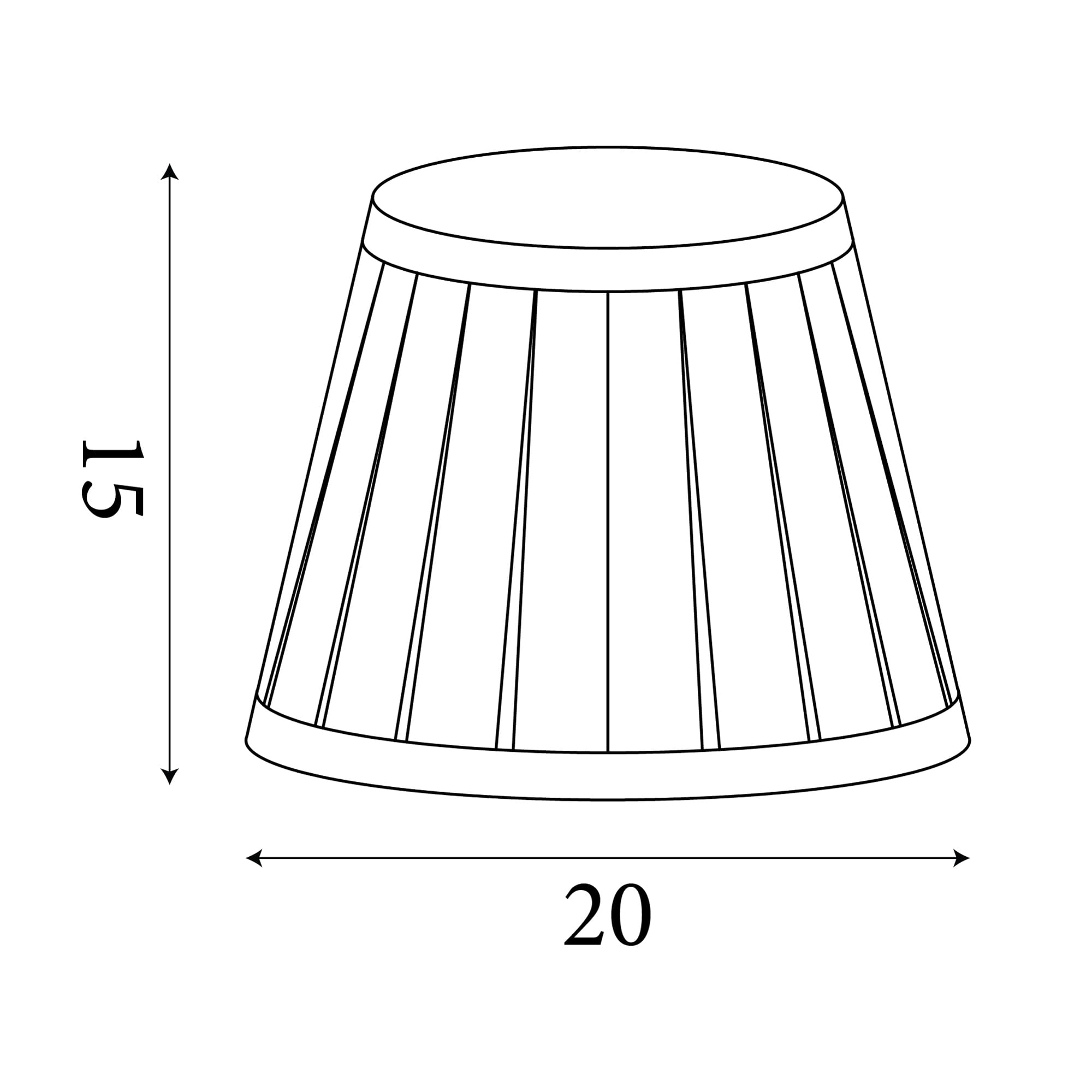 Raye Taper Pleat Silk Shade 20Cm White