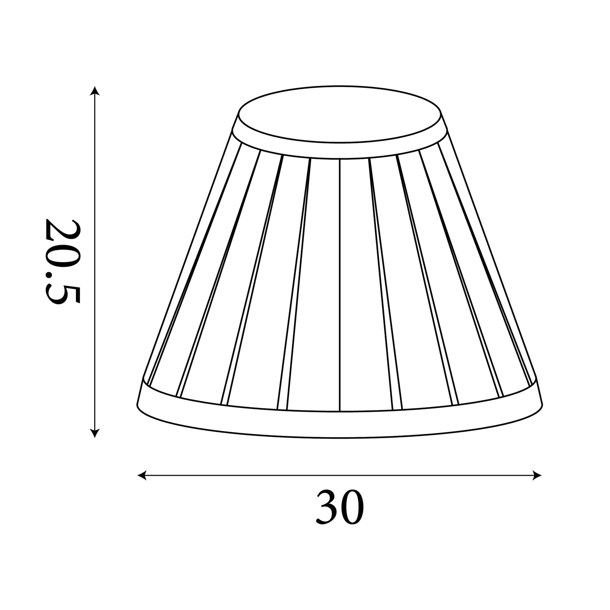 Raye Taper Pleatsilk Shade 30Cm Charcoal