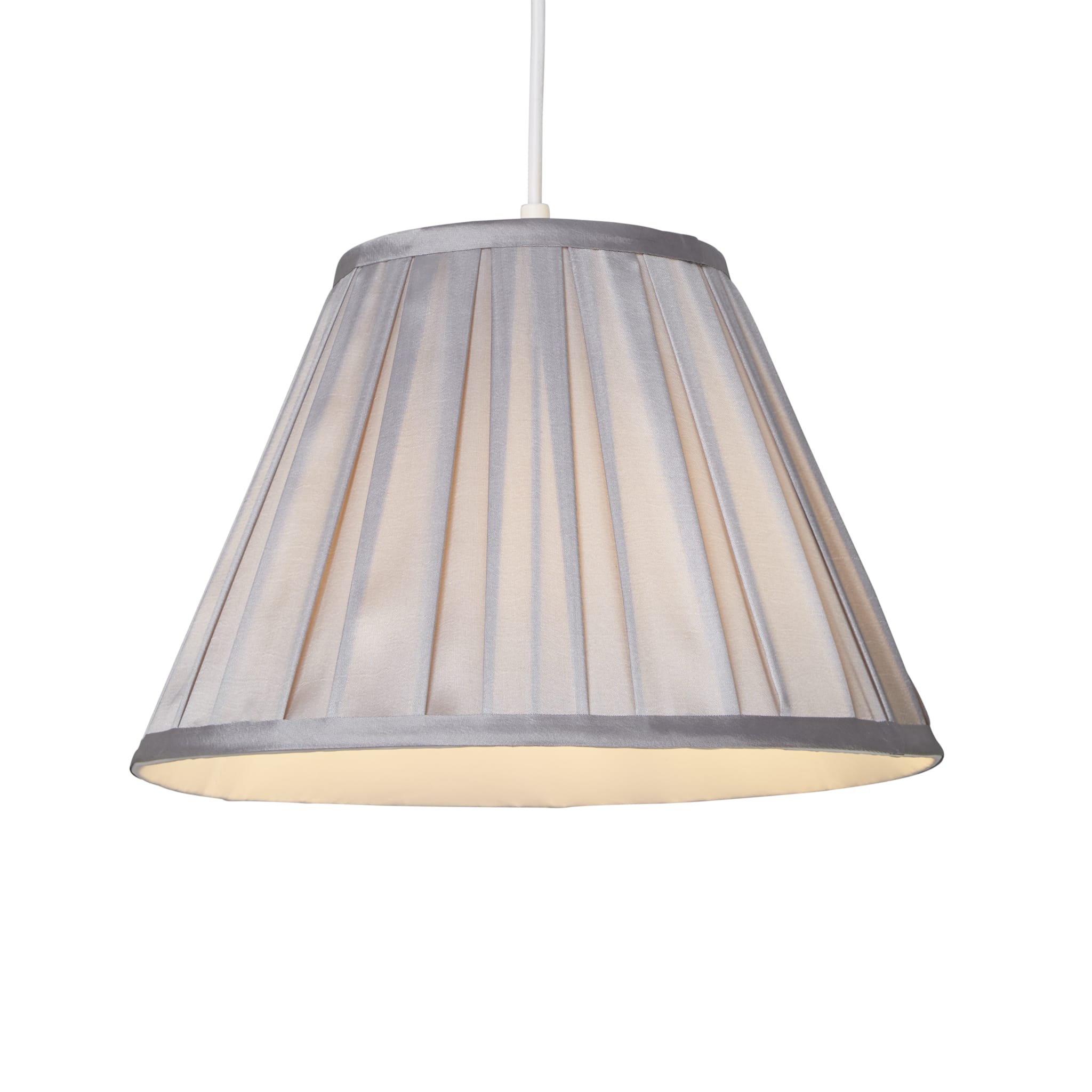 Raye Taper Pleat Silk Shade 30Cm Silver