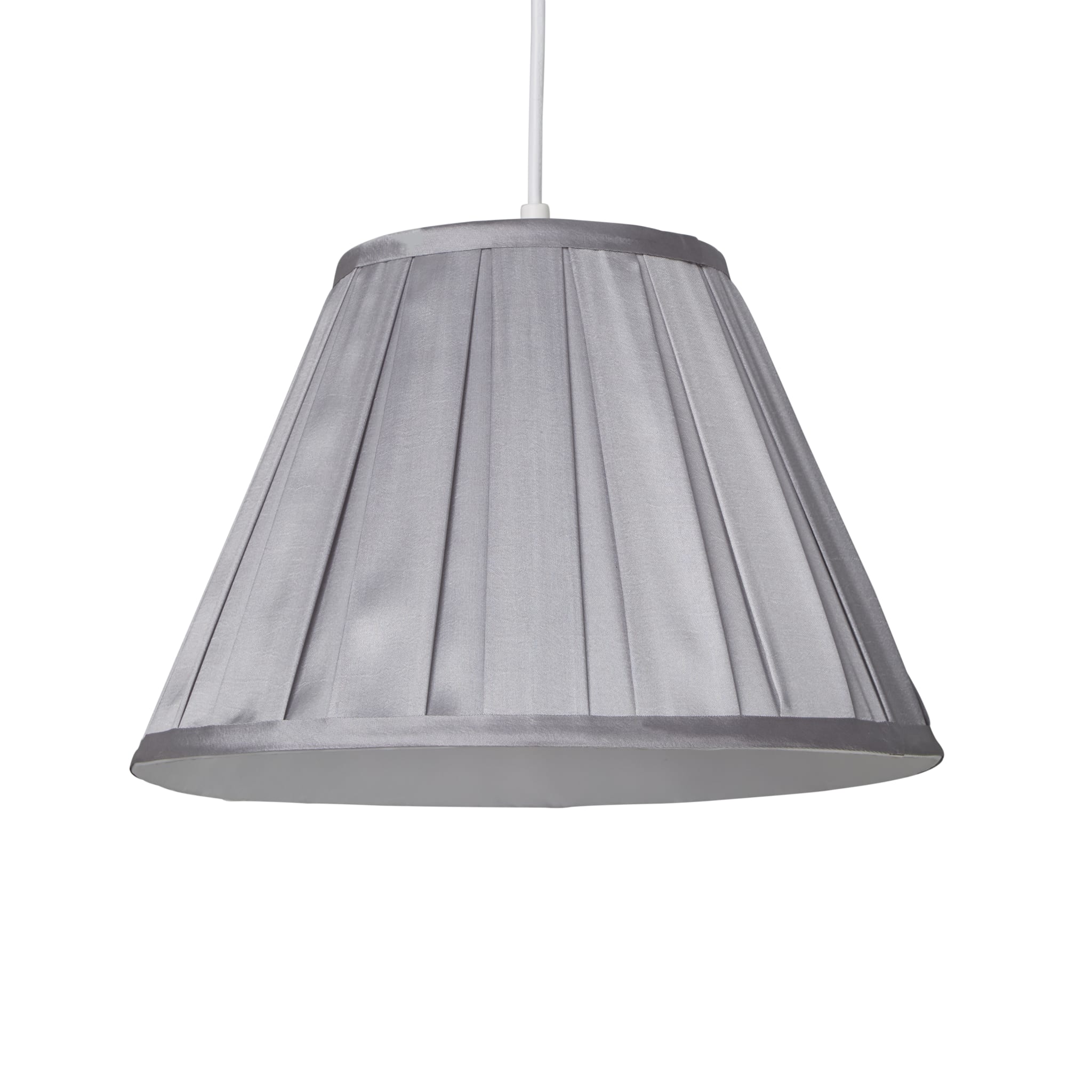 Raye Taper Pleat Silk Shade 30Cm Silver