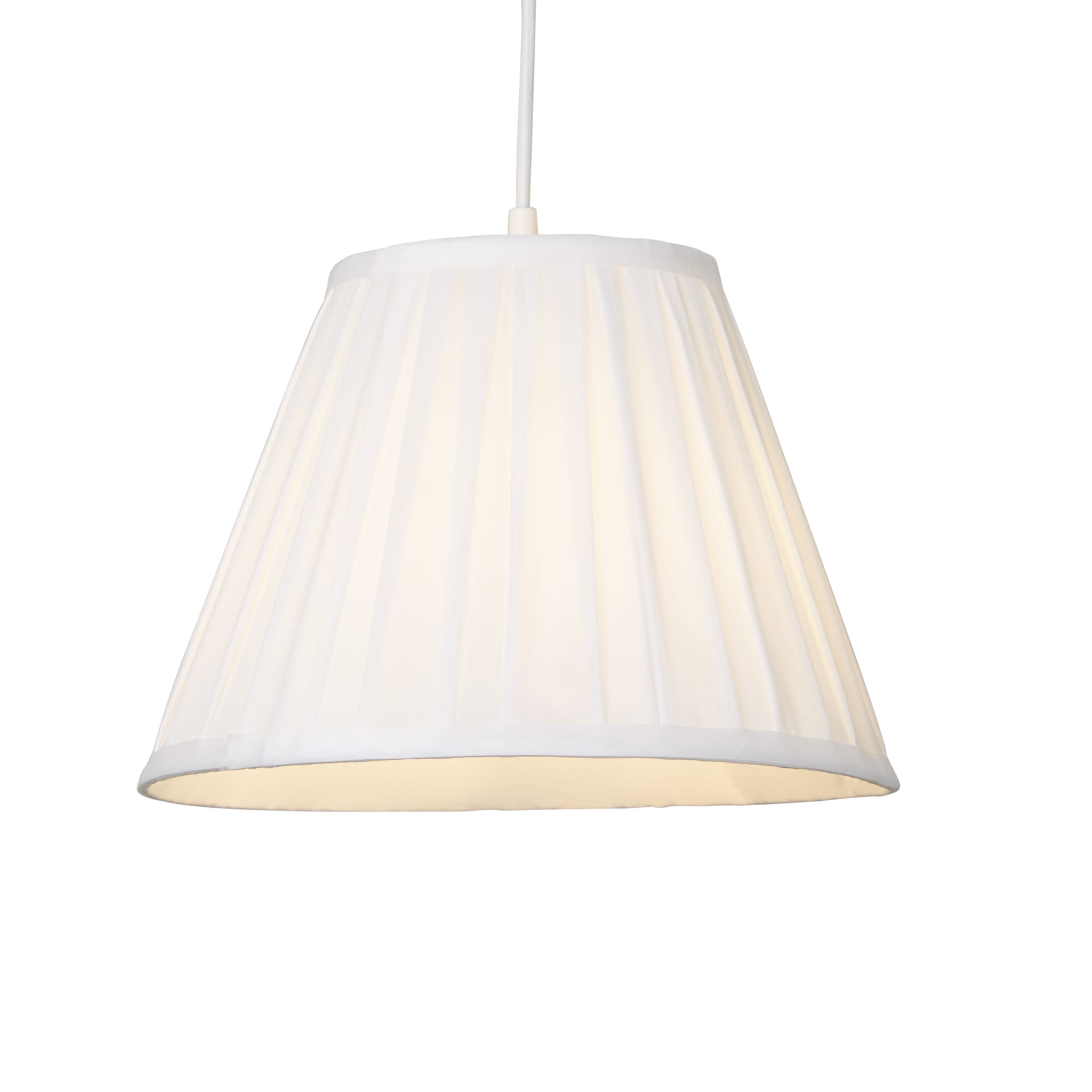 Raye Taper Pleat Silk Shade 30Cm White