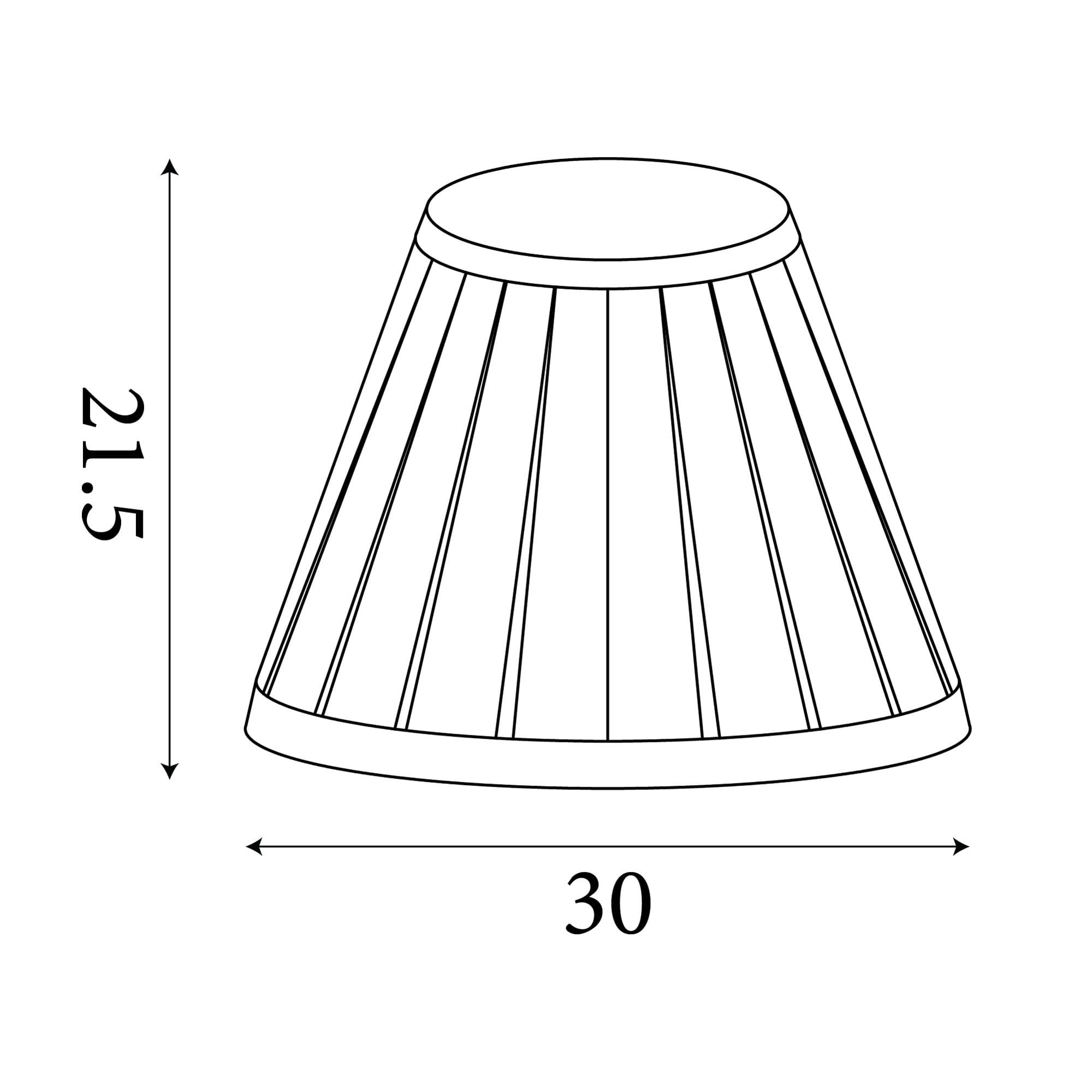 Raye Taper Pleat Silk Shade 30Cm White