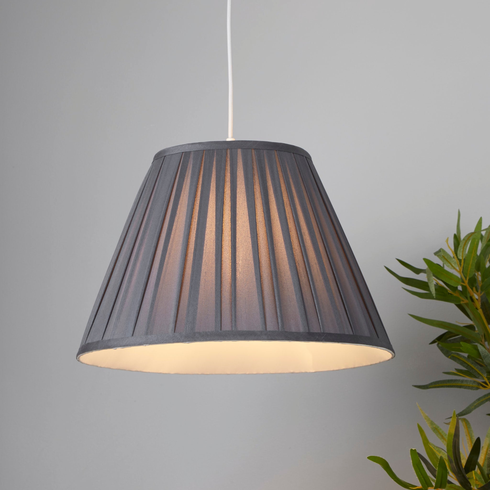 Raye Taper Pleatsilk Shade 40Cm Charcoal