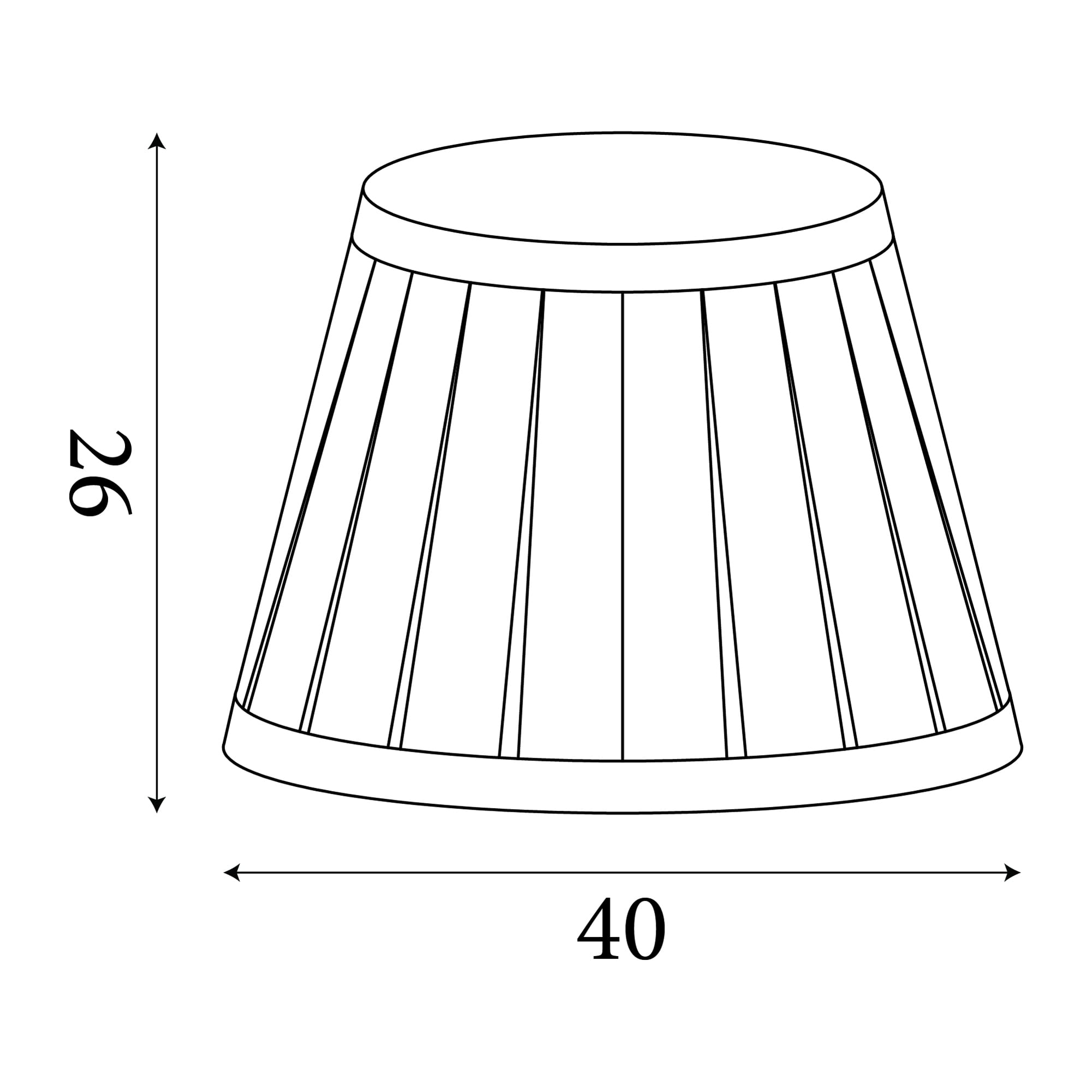 Raye Taper Pleatsilk Shade 40Cm Charcoal