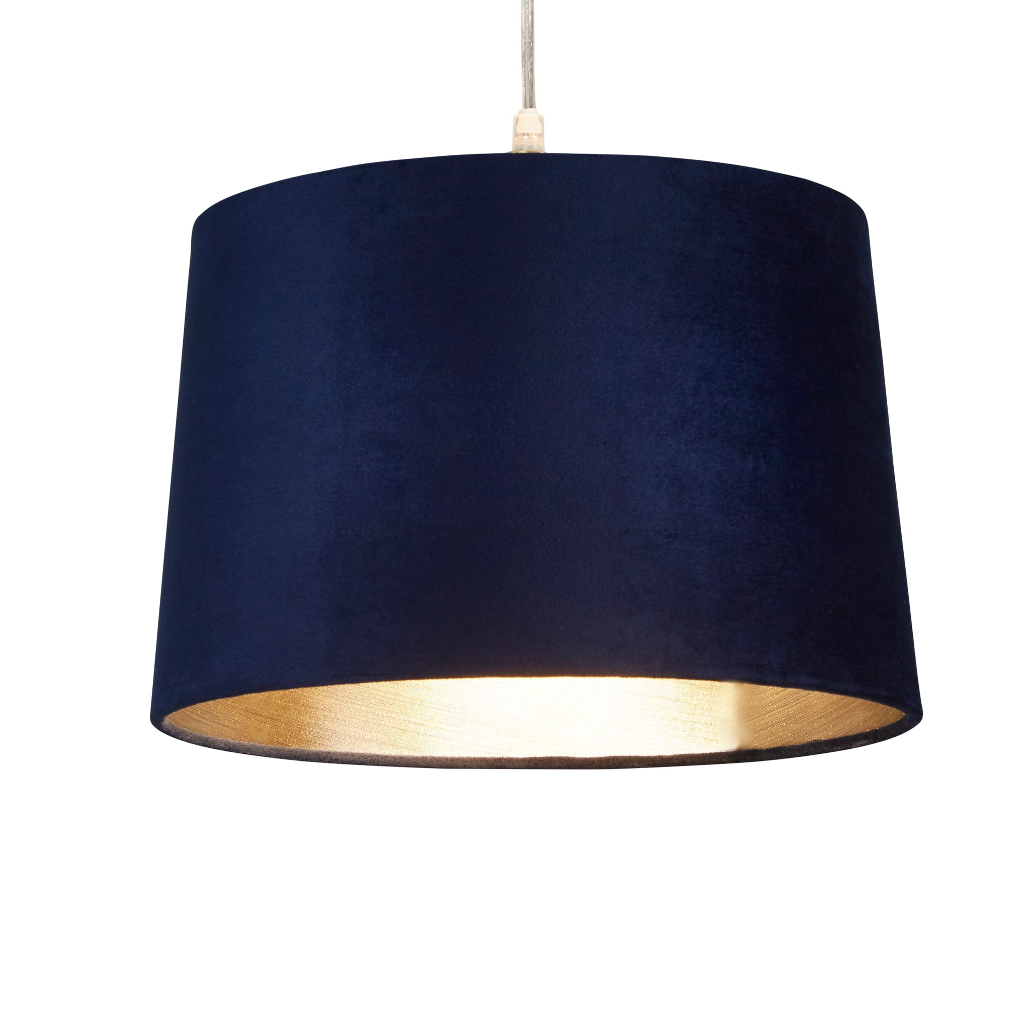 Velvet Drum Shade 30Cm Navy