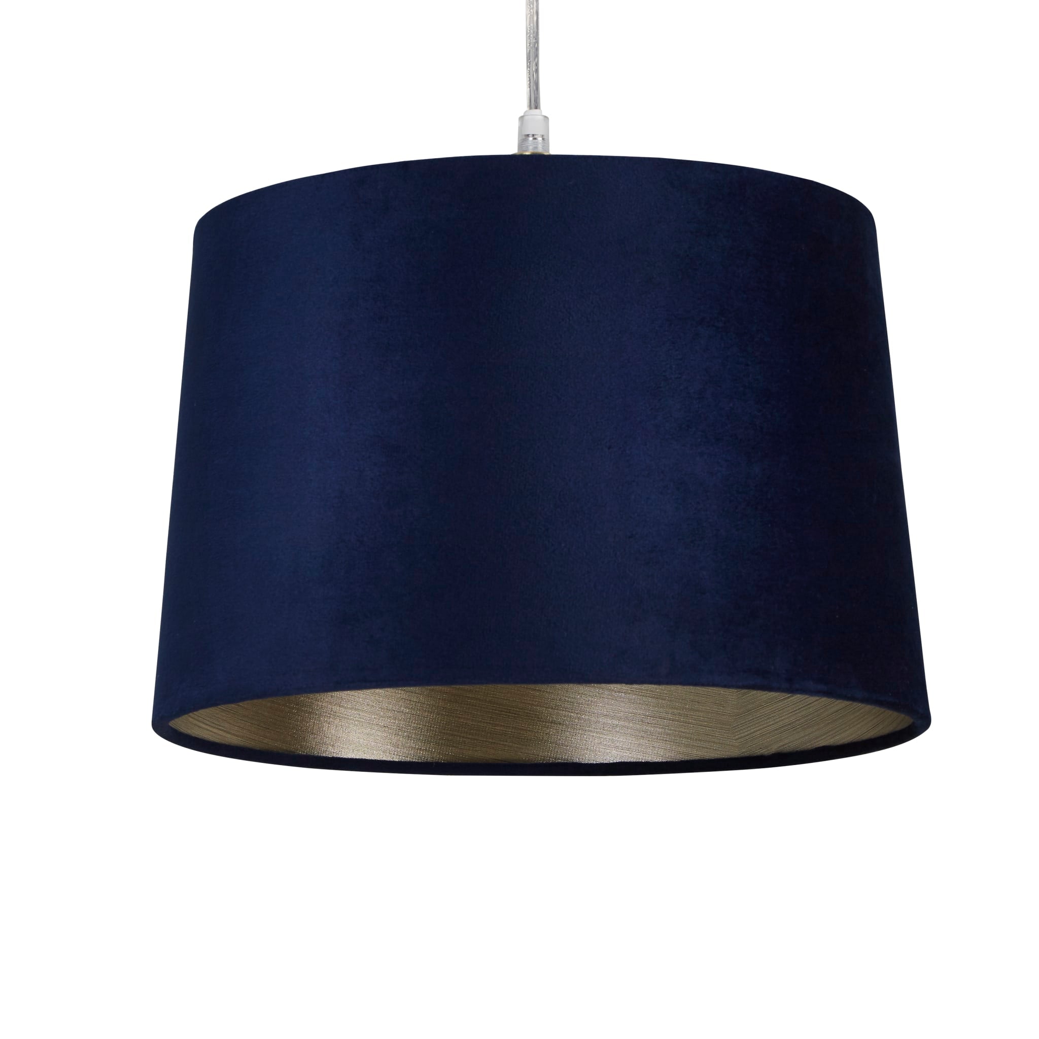 Velvet Drum Shade 30Cm Navy