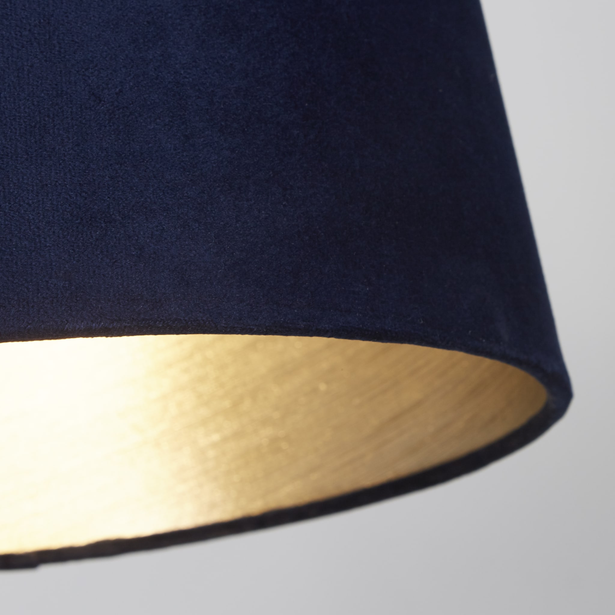 Velvet Drum Shade 30Cm Navy