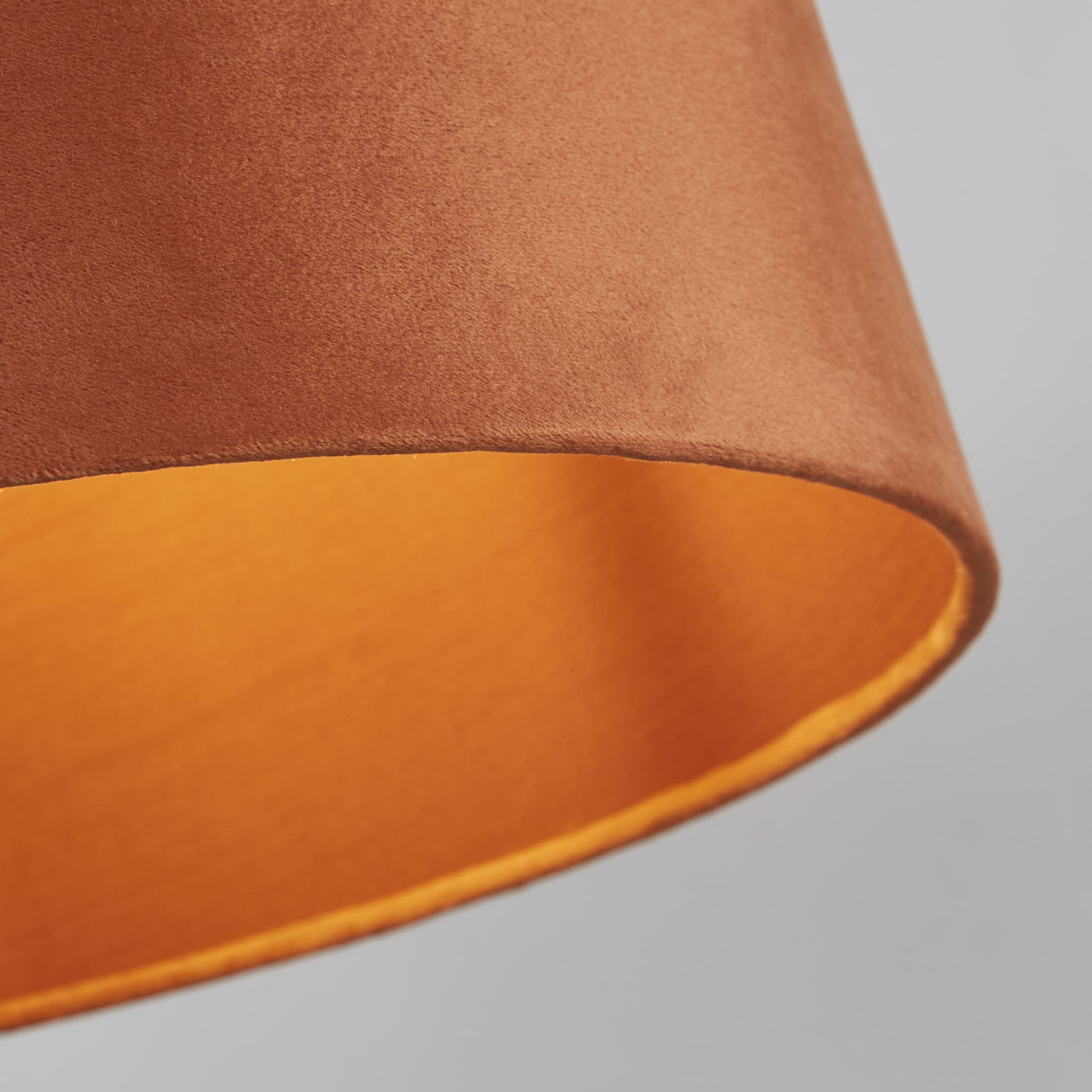 VELVET DRUM SHADE 40CM BURNT ORANGE