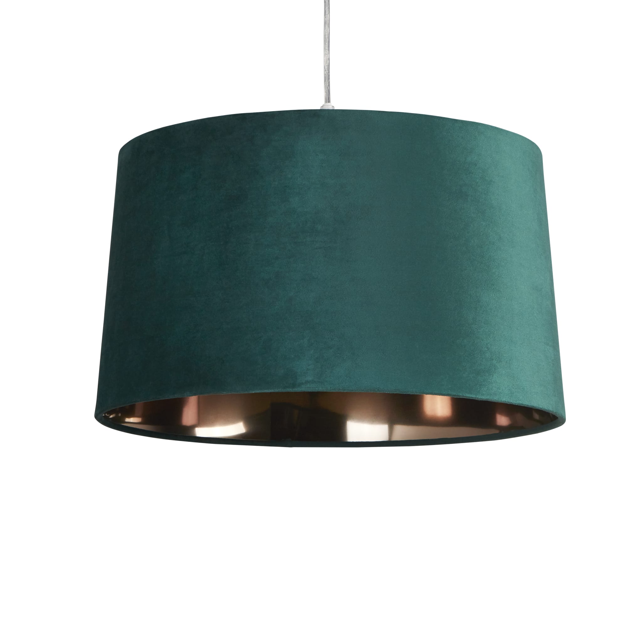 VELVET DRUM SHADE 40CM EMERALD