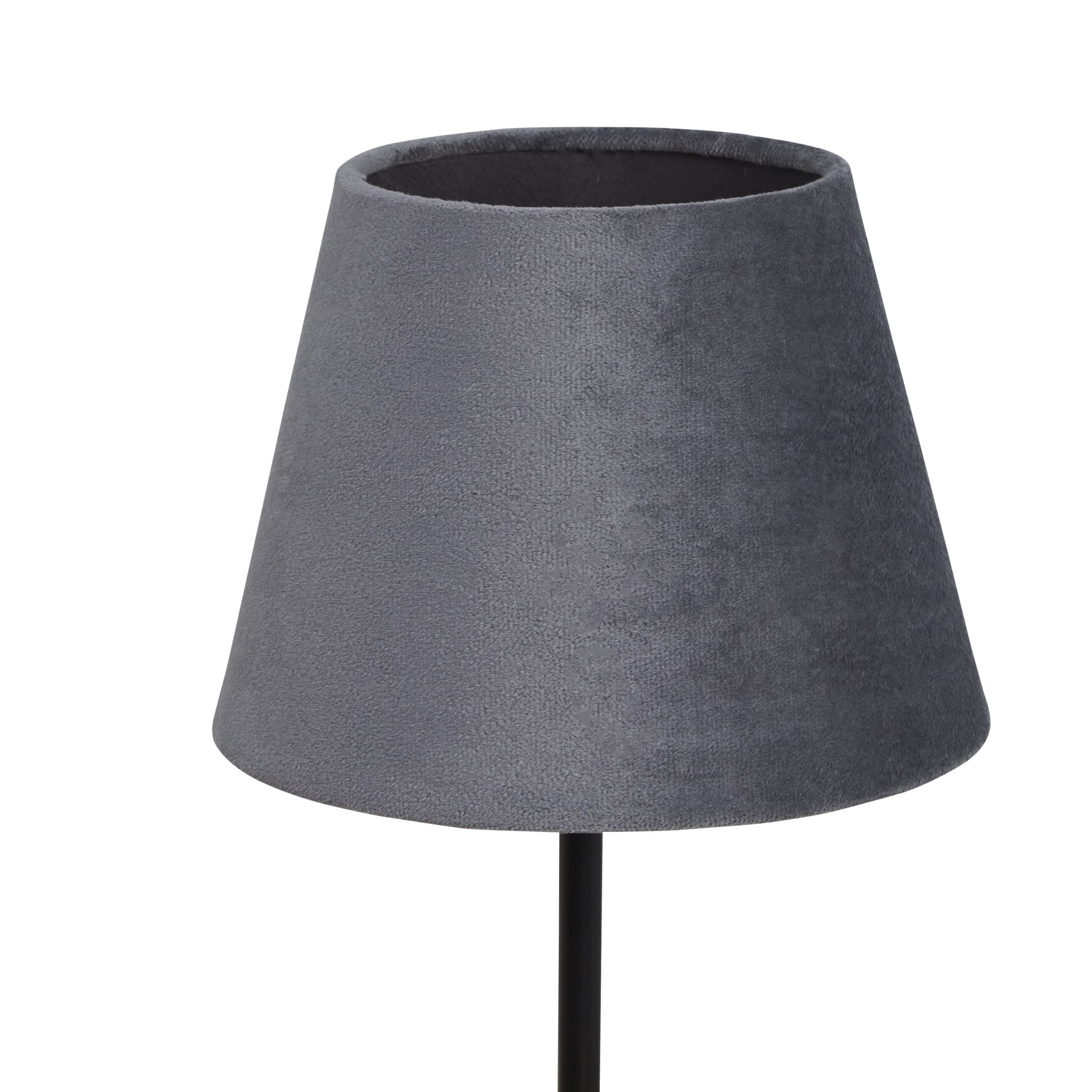 Velvet Drum Shade 20Cm Charcoal