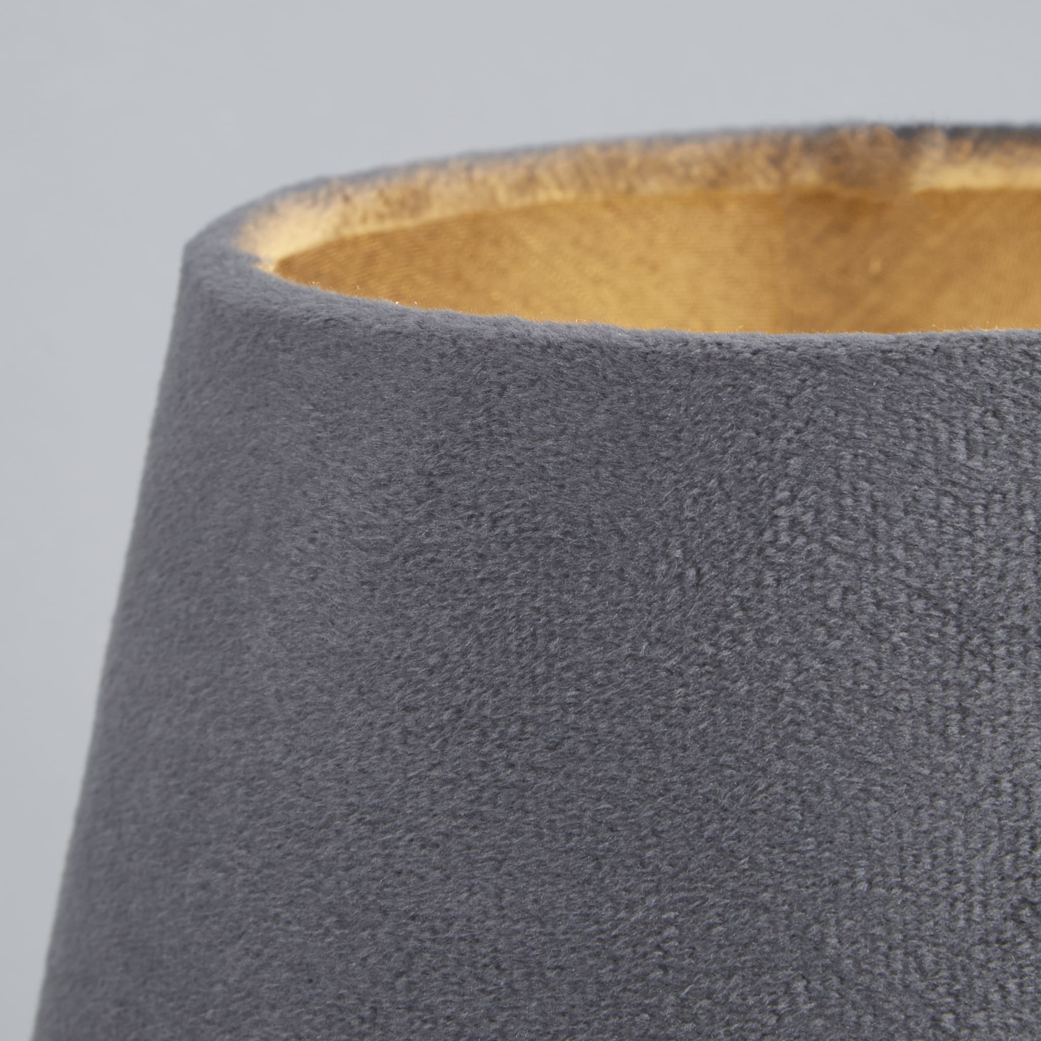 Velvet Drum Shade 20Cm Charcoal