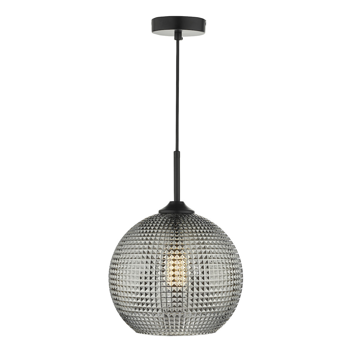 SOREN 1LT PENDANT BLACK SMOKED GLASS