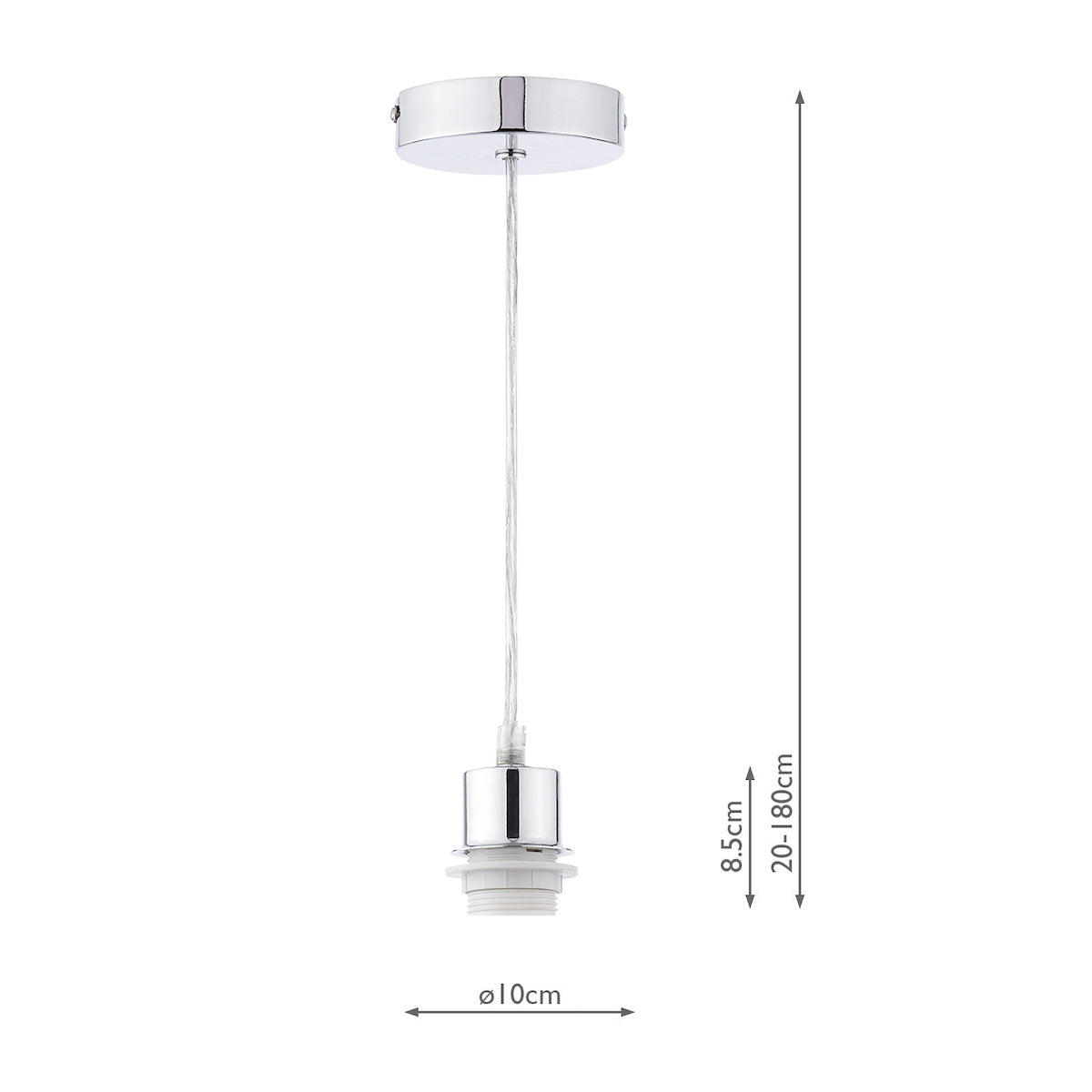 ACCESSORIES 1LT POL CHR E27 SUSPENSION WITH CLEAR