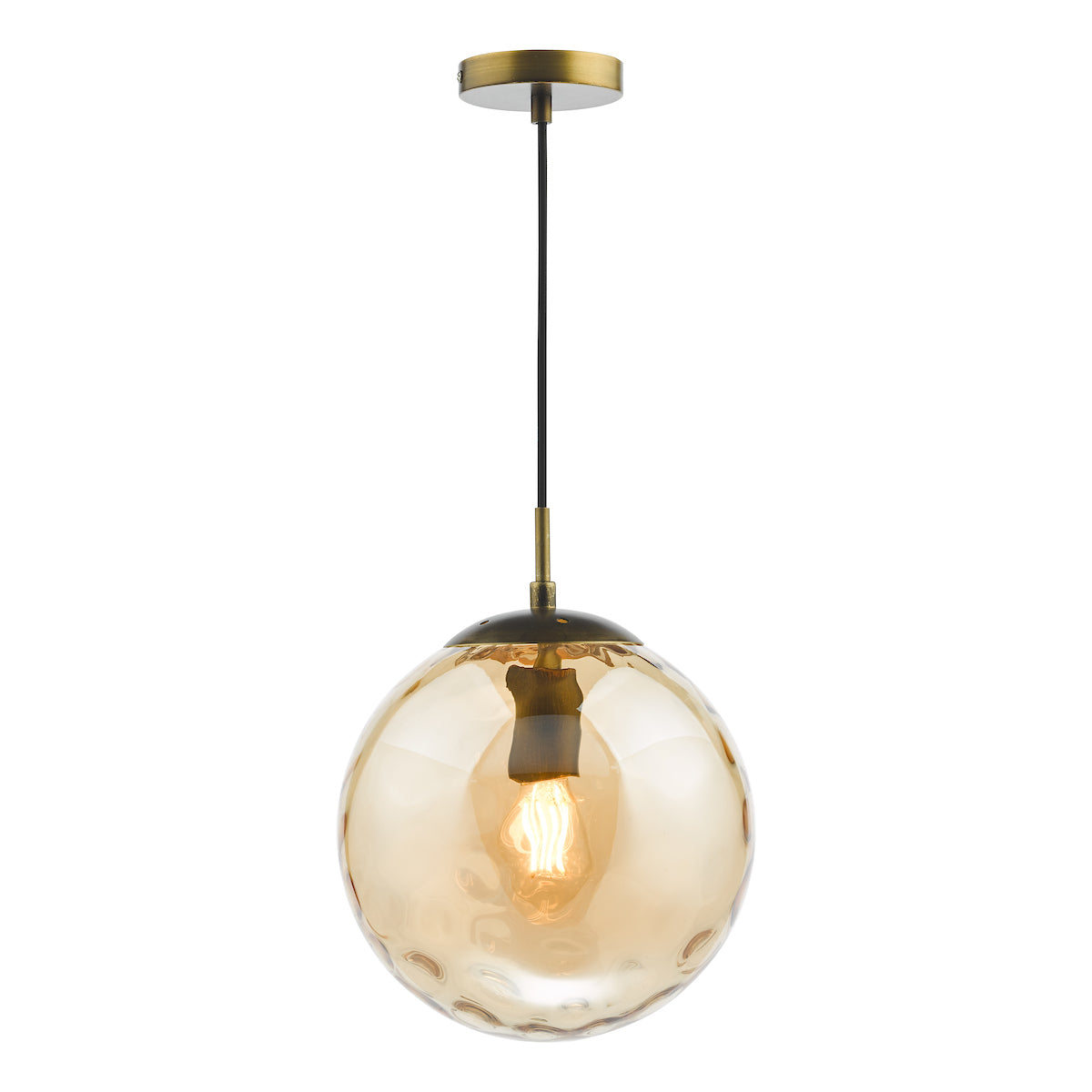 RIPPLE 1LT PENDANT BRONZE WITH CHAMPAGNE RIPPLE GL
