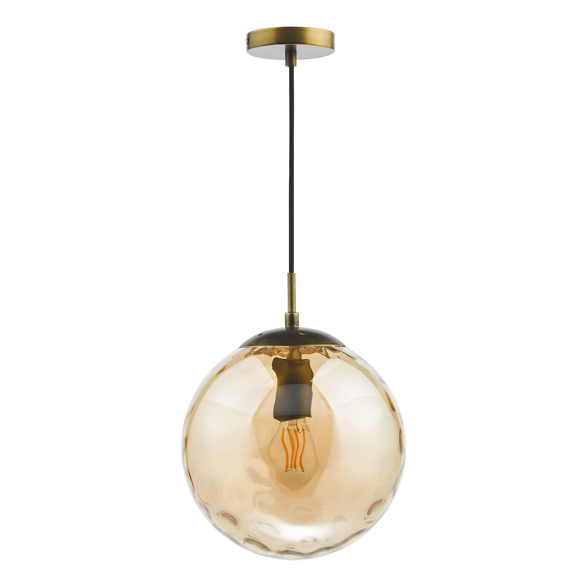 RIPPLE 1LT PENDANT BRONZE WITH CHAMPAGNE RIPPLE GL