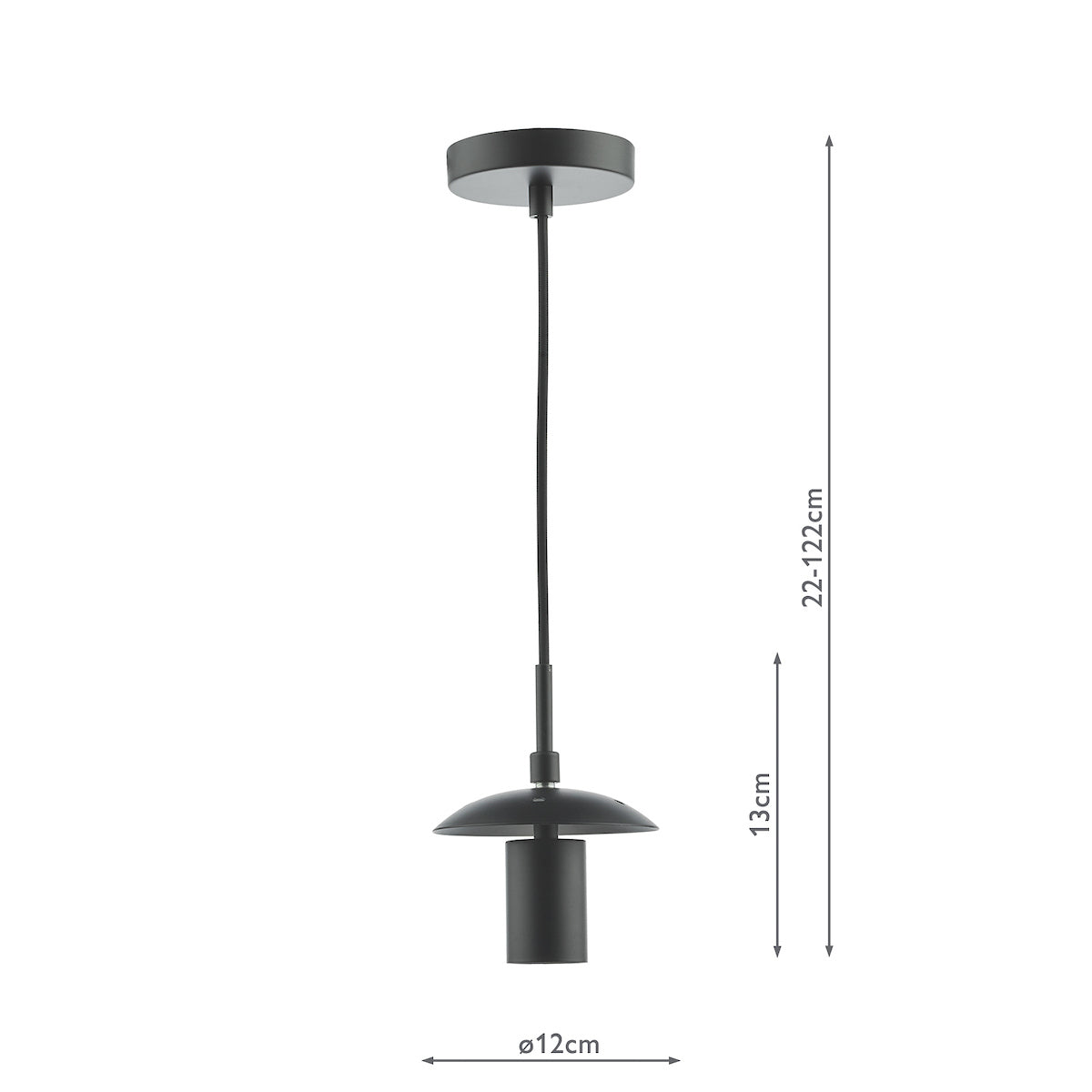 ACCESSORIES 1LT PENDANT SUSPENSION MATT BLACK