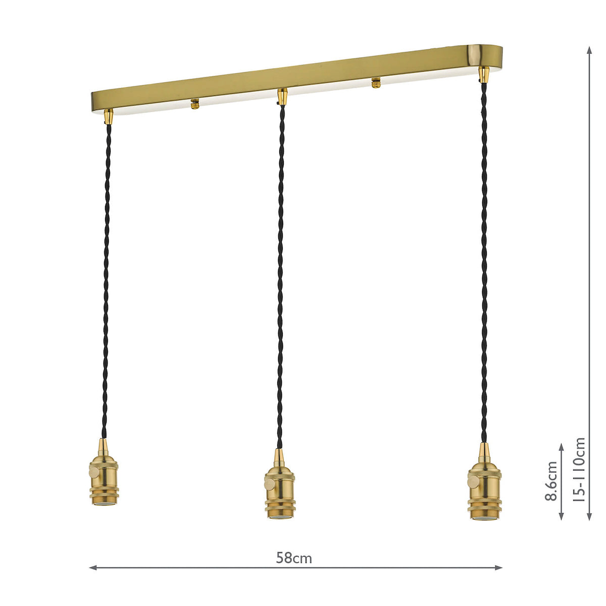 ACCESSORIES 3LT BAR SUSPENSION BRASS WITH BLACK CA