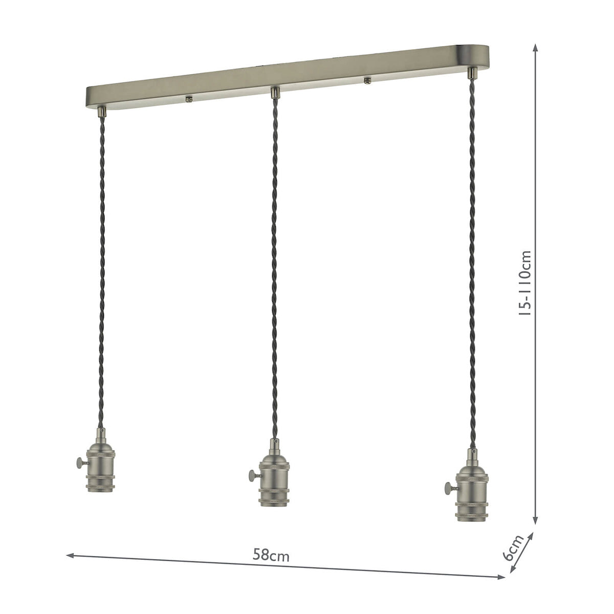 ACCESSORIES 3LT BAR SUSPENSION ANT CHR WITH GREY C