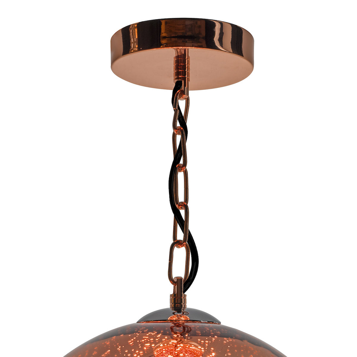 SPECKLE 1LT PENDANT SPECKLED COPPER GLASS