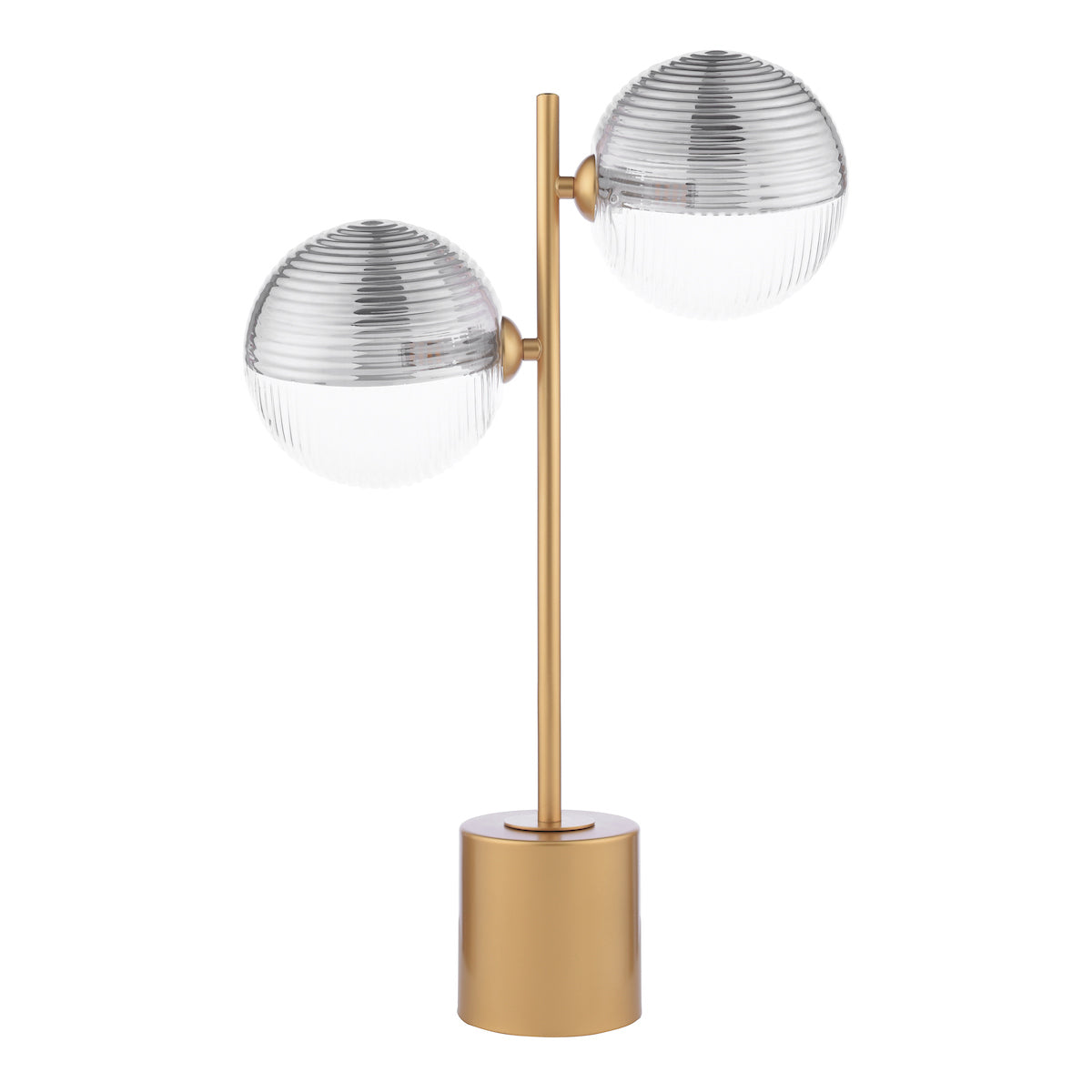 SPIRAL 2LT TABLE LAMP GOLD CW SMOKED/CLR GLS 150MM