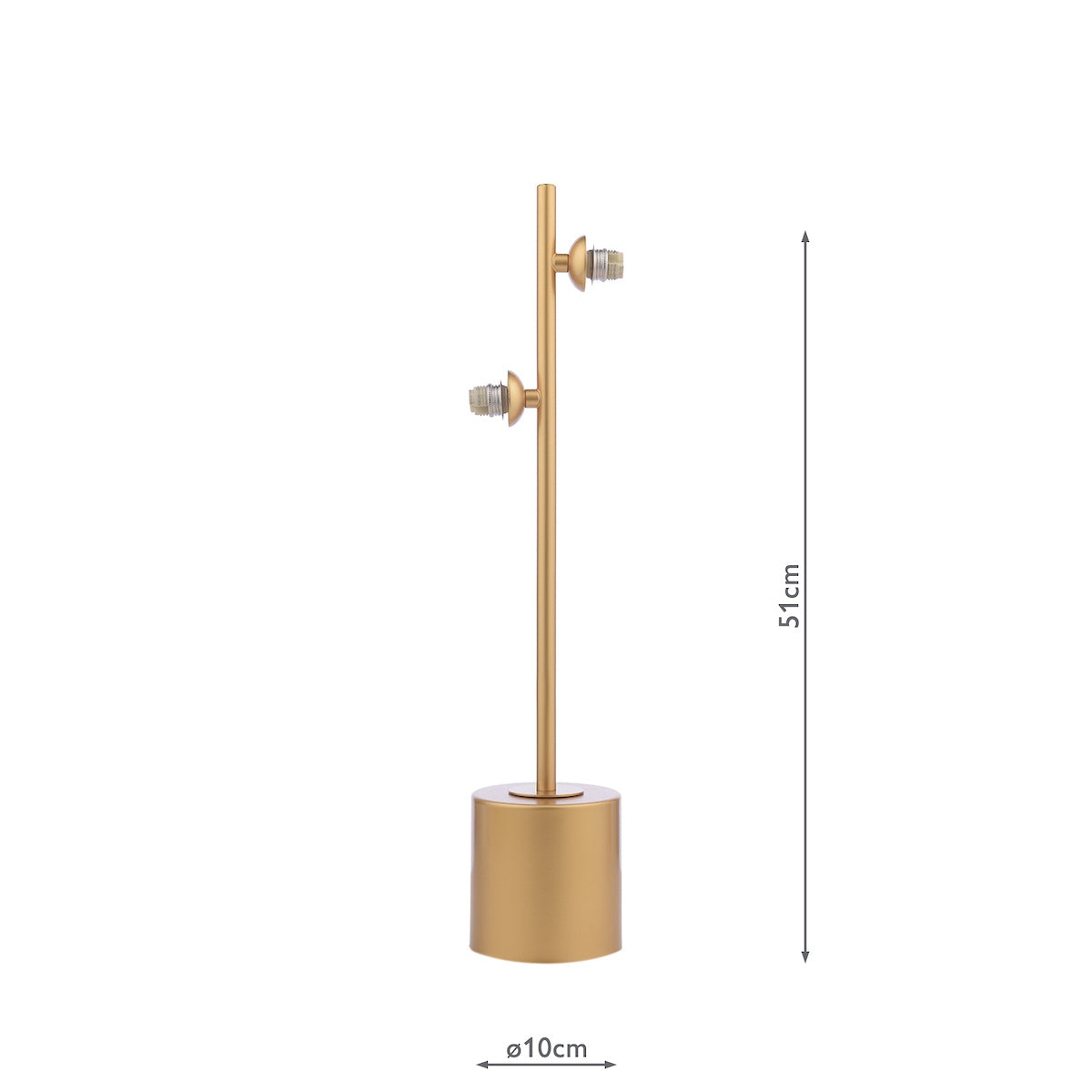 SPIRAL 2LT TABLE LAMP PAINTED GOLD FRAME ONLY