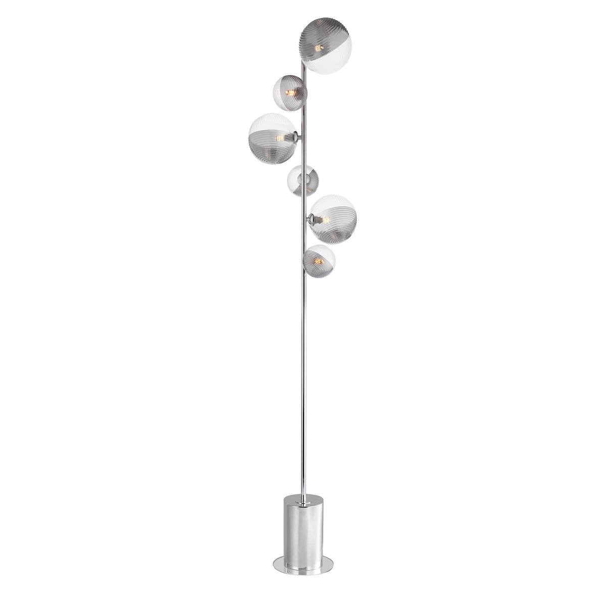 SPIRAL 6LT FLOOR LAMP POLISHED CHROME FRAME ONLY