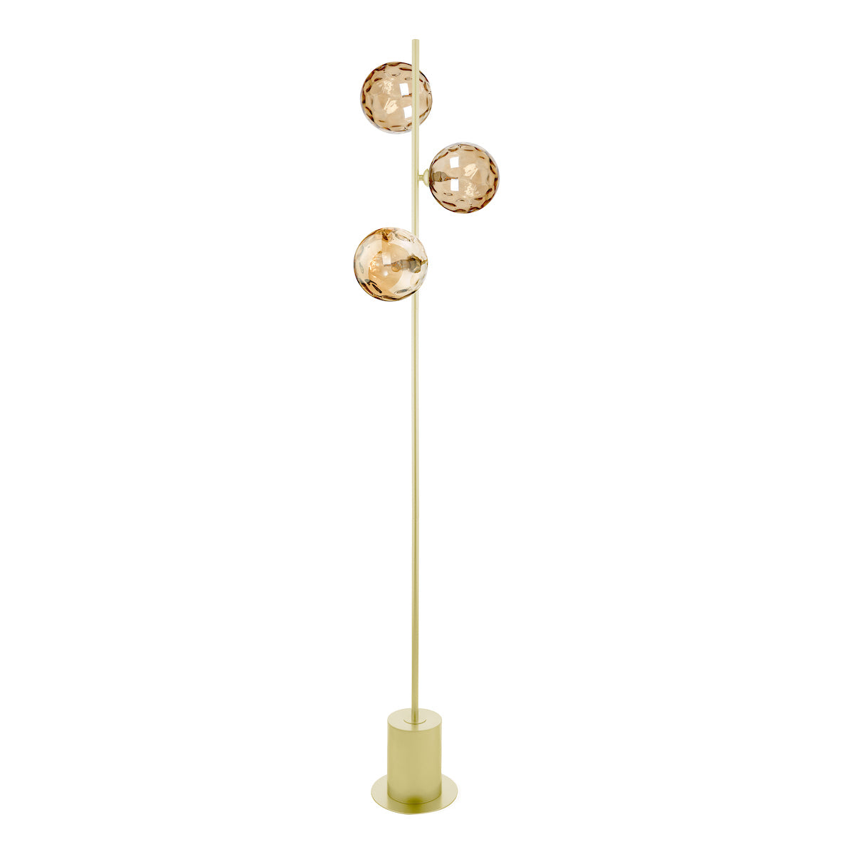 SPIRAL 3LT FLOOR LAMP GOLD CW CHAMPAGNE GLS 150MM