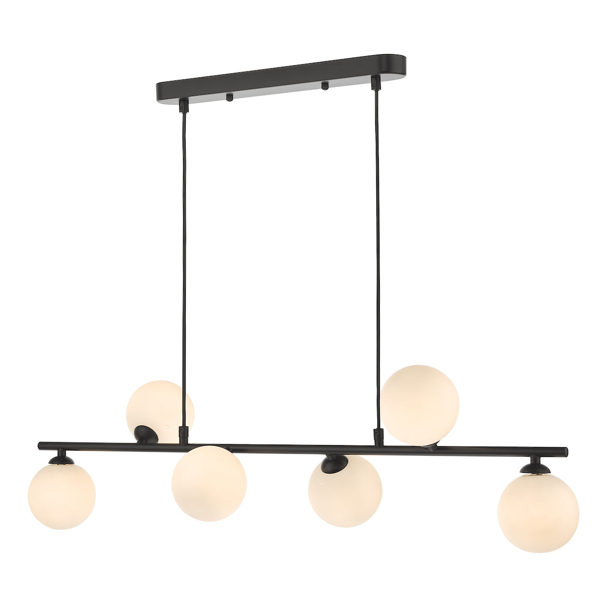 SPIRAL 6LT BAR PENDANT BLACK CW OPAL GLS