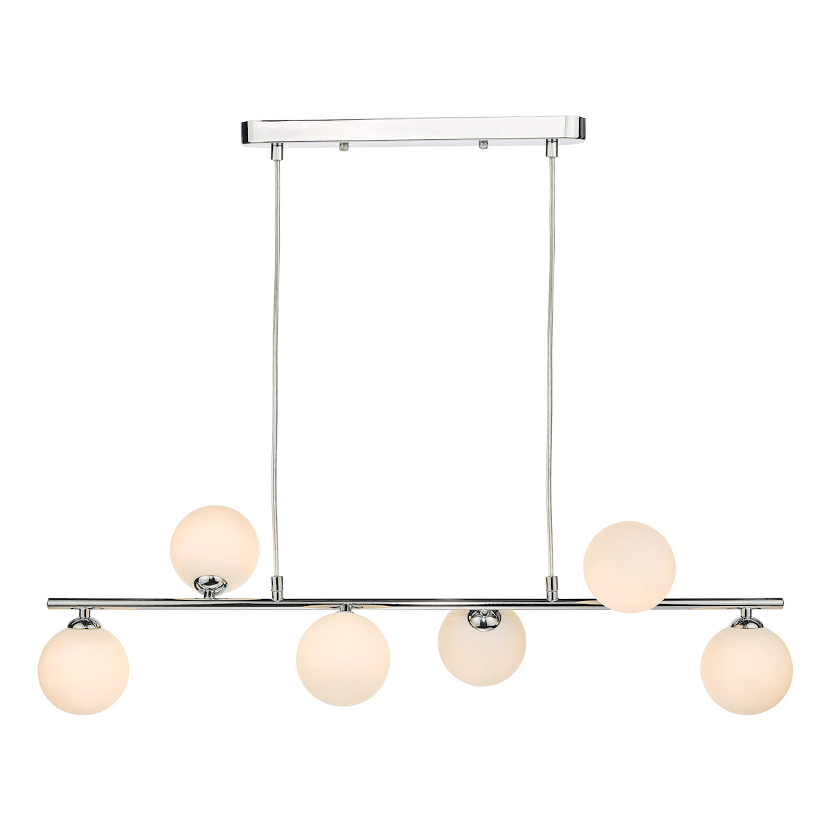 SPIRAL 6LT BAR PENDANT POL CHR CW OPAL GLS