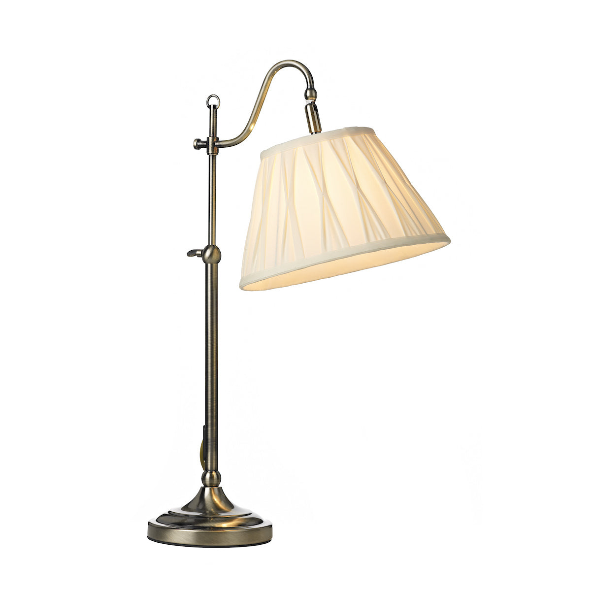 SUFFOLK RISE & FALL TABLE LAMP - ANTIQUE BRASS C/W