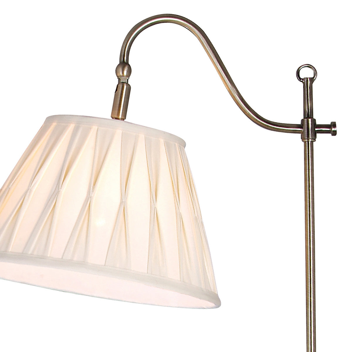 SUFFOLK RISE & FALL FLOOR LAMP CW SHADE ANT BRASS