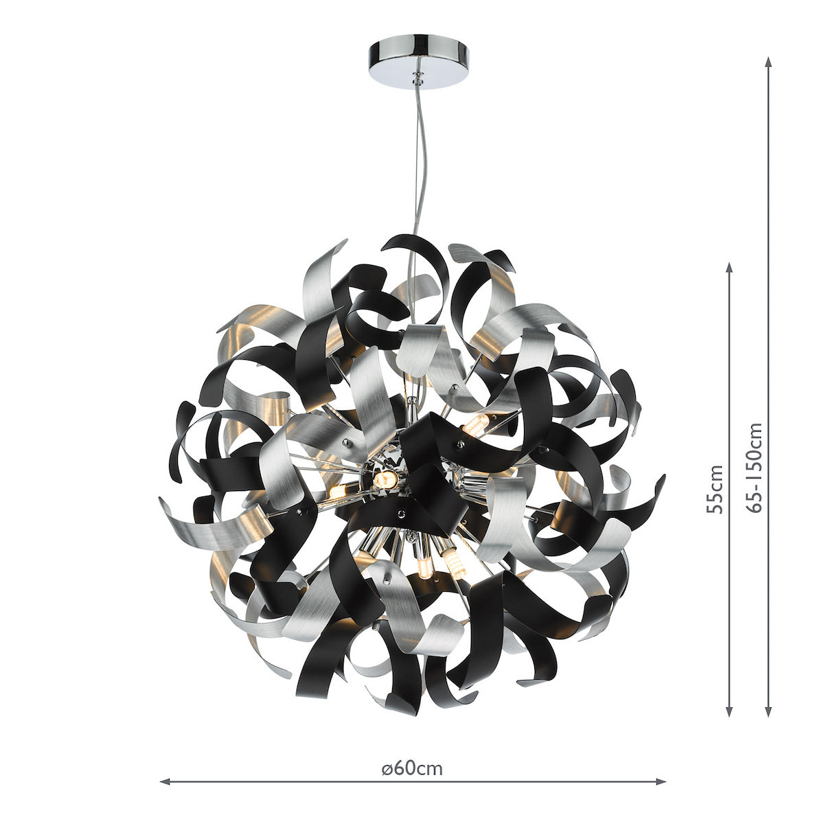 SWASH 9LT PENDANT POL CHR SUSPENSION ONLY