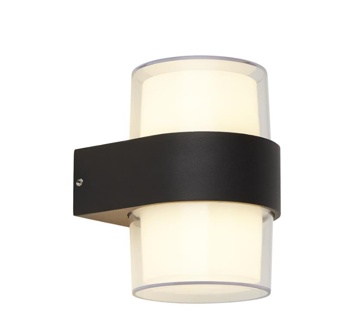 Pittsburgh Outdoor Wall Light  - Black Metal & Opal