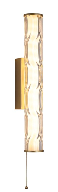 Vibrate LED Wall Light, Matt Gold with Glass