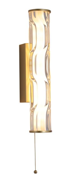 Vibrate LED Wall Light, Matt Gold with Glass