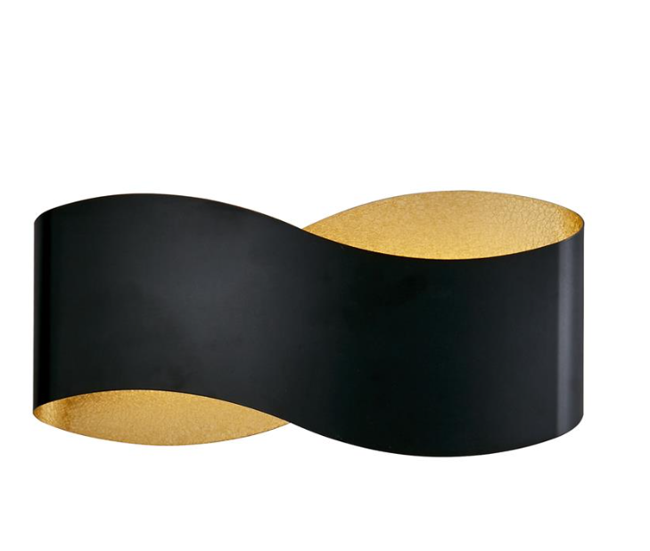 Lux & Belle LED Wall Light- Matt Black Metal & Crackle Gold