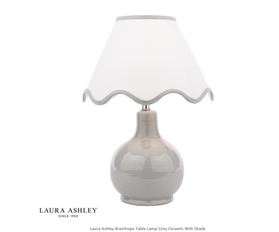 Laura Ashley Bramhope Table Lamp Grey With Shade