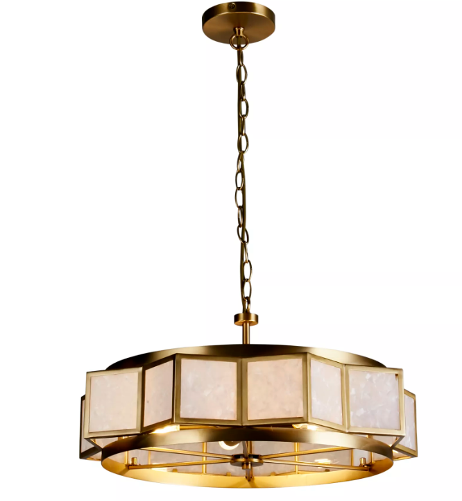 Lux & Belle 5LT Pendant-Gold Metal & Acrylic