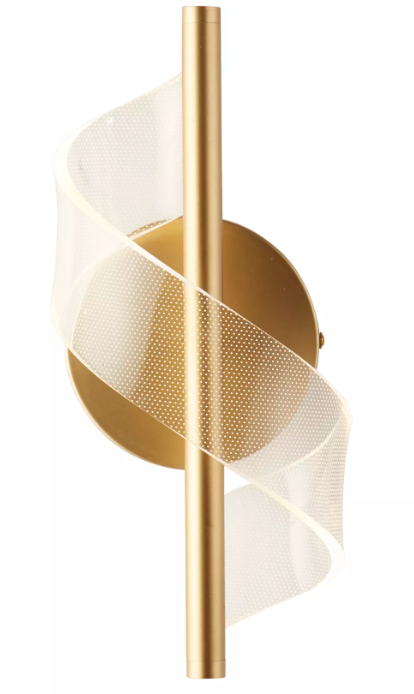 Lux & Belle LED Wall Light-Painted Gold Metal & Clear Acryli