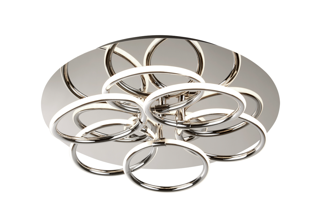Lux & Belle 6Lt LED Ring Ceiling Flush - Chrome & Acrylic