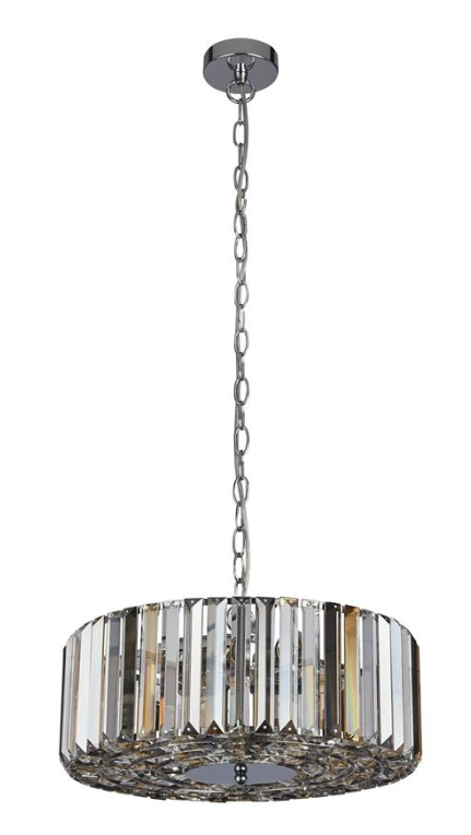 Chapeau 5Lt Pendant/Semi-Flush - Chrome & Mixed Glass