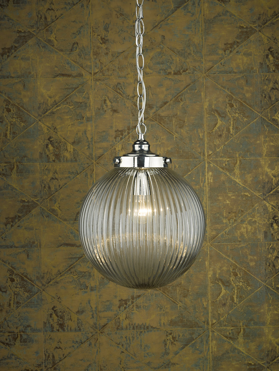 TAMARA 1LT PENDANT SAT NICKEL/ CLEAR