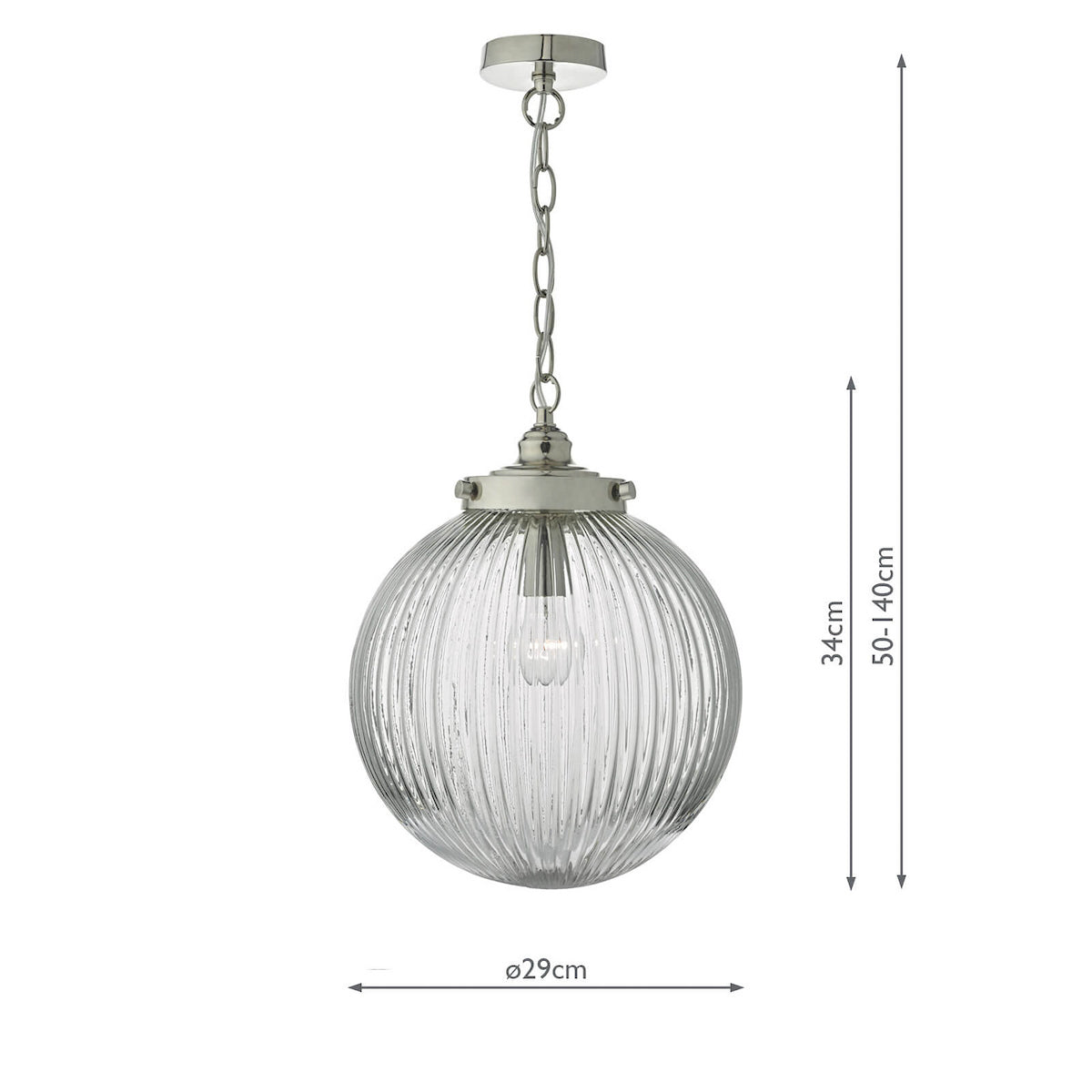 TAMARA 1LT PENDANT SAT NICKEL/ CLEAR