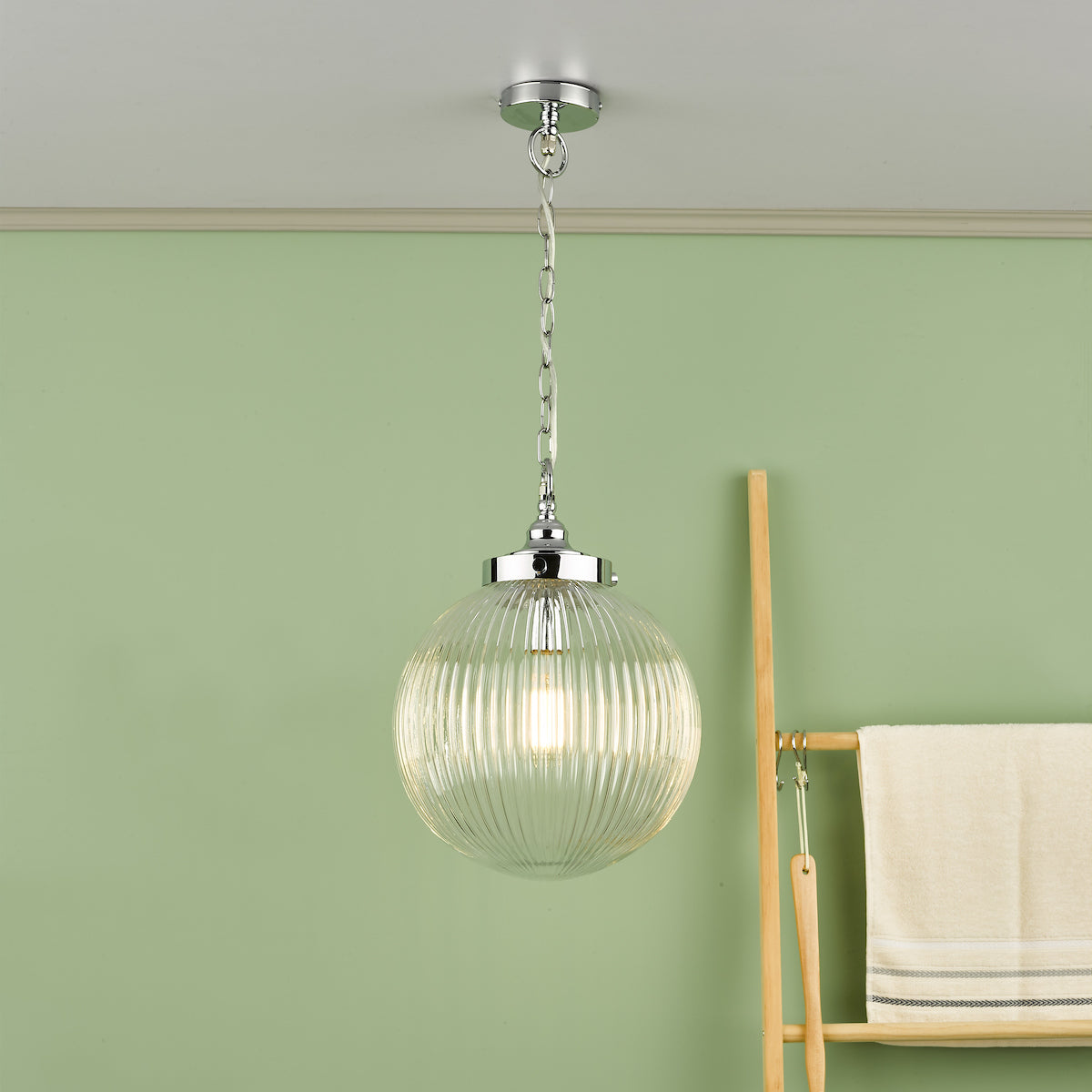 TAMARA 1LT PENDANT POL CHR/ CLEAR IP44