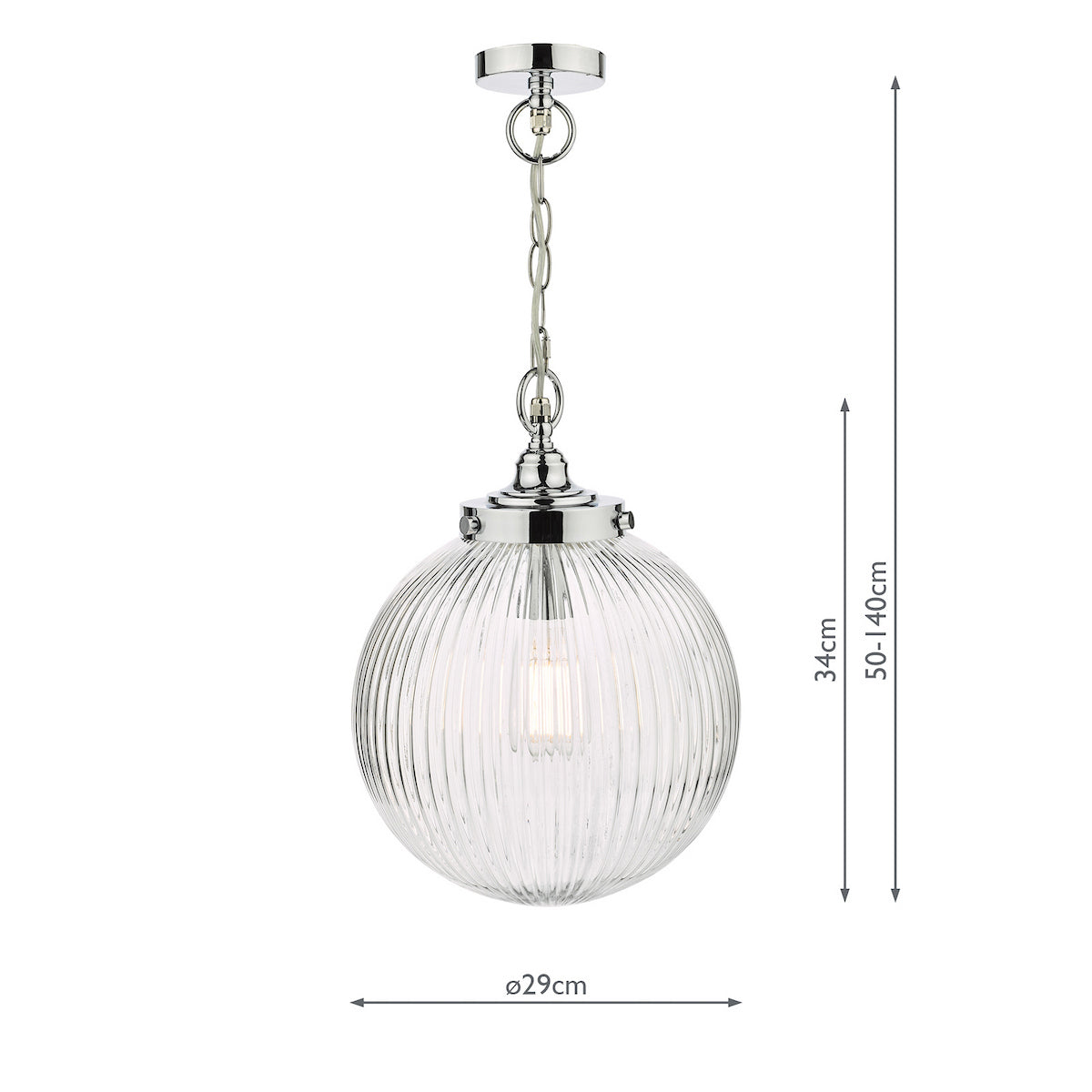 TAMARA 1LT PENDANT POL CHR/ CLEAR IP44