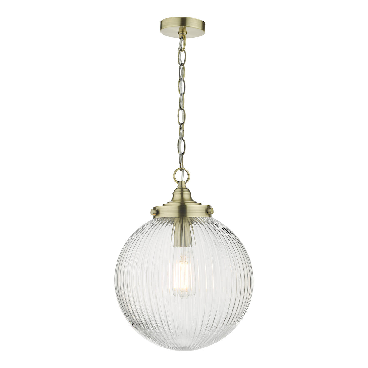 TAMARA 1LT PENDANT ANTIQUE BRASS CLEAR GLASS