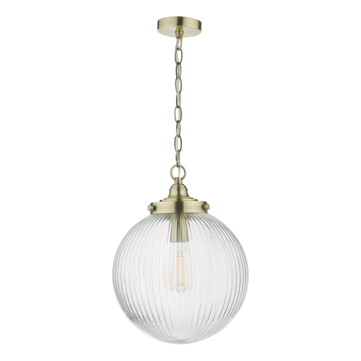 TAMARA 1LT PENDANT ANTIQUE BRASS CLEAR GLASS