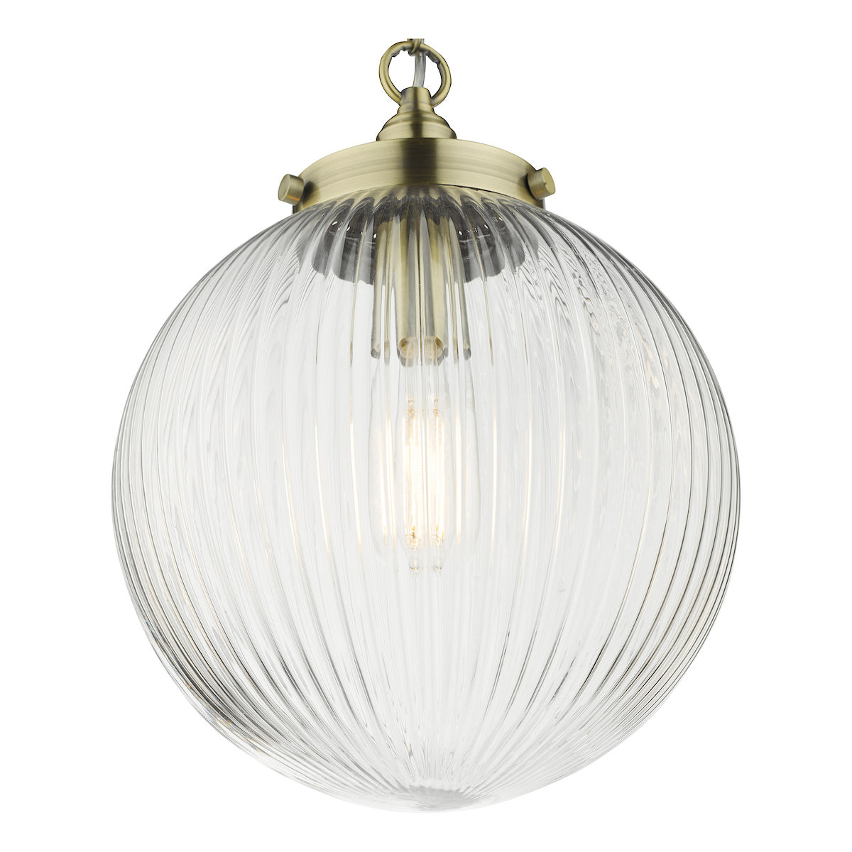 TAMARA 1LT PENDANT ANTIQUE BRASS CLEAR GLASS